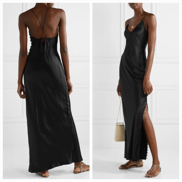 CAMI NYC the Lillian Silk Maxi Dress in Black size M